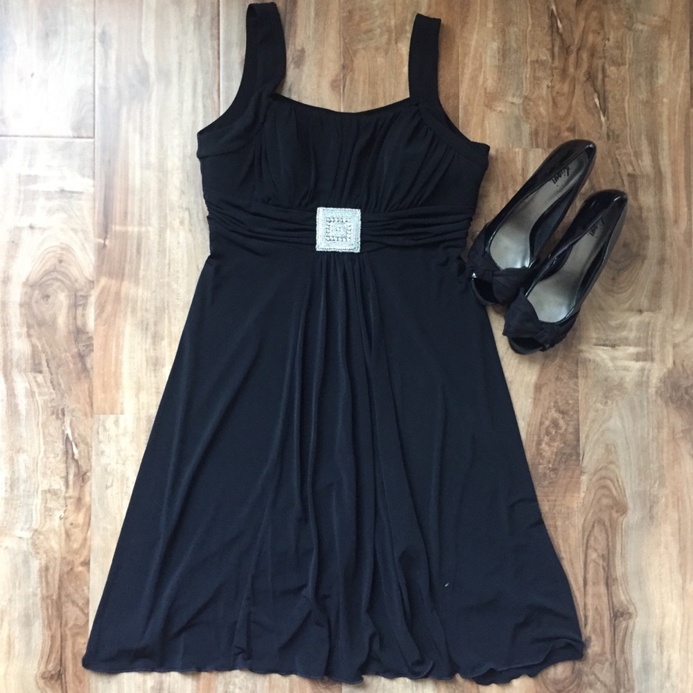 NWT Black Dress with Silver Beaded Detail